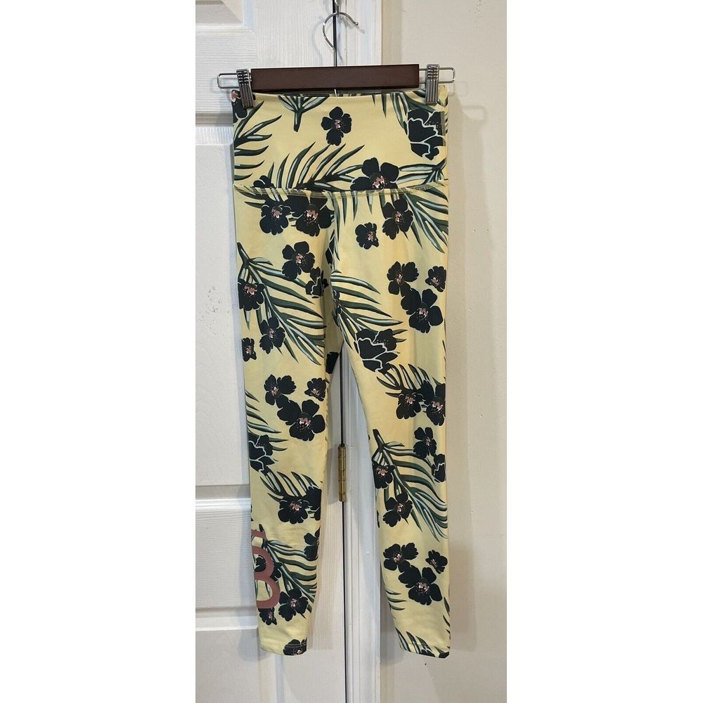 Beyond Yoga Women's‎ Leggings Sz XS Yellow Floral Print